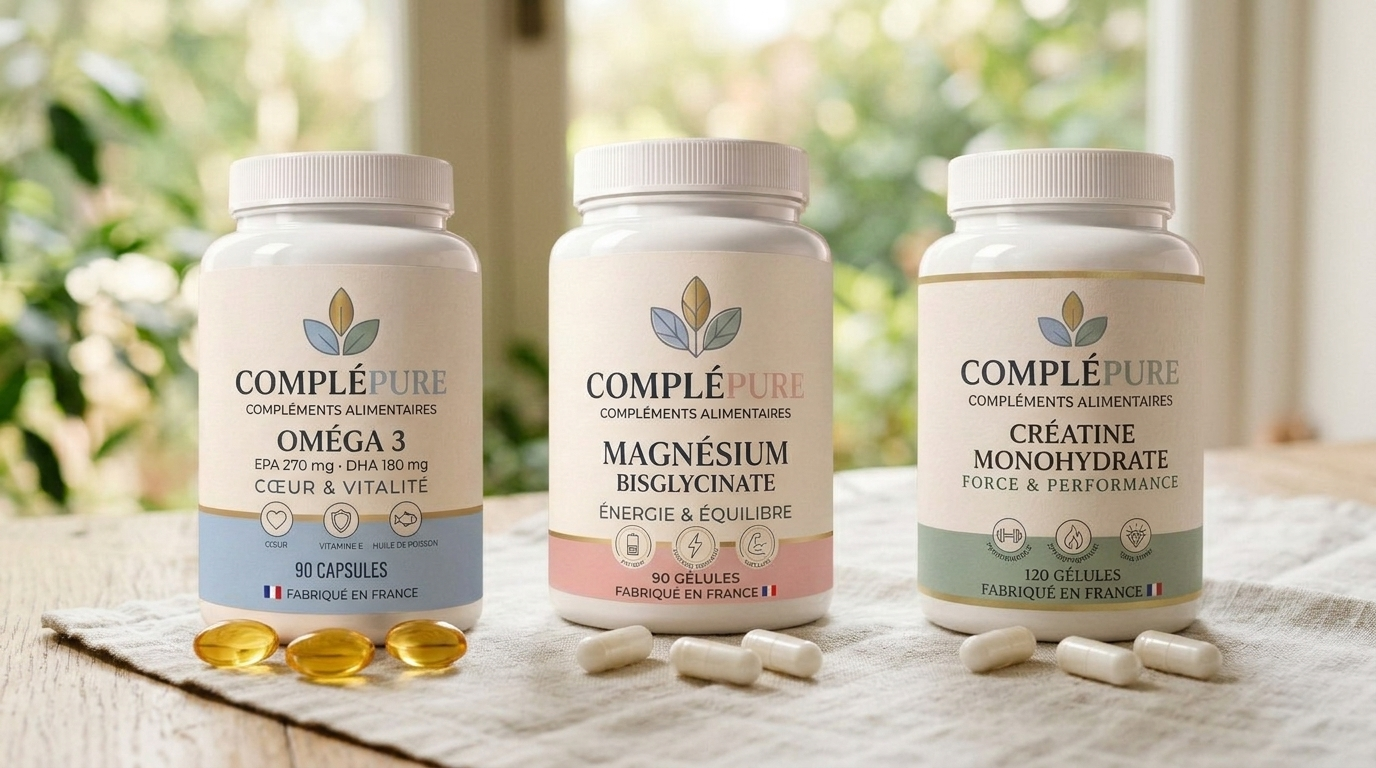Les trois essentiels Complépure — Oméga 3, Créatine et Magnésium